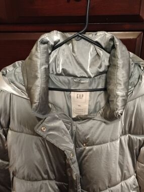 GAP Metallic Silver Puffer Jacket